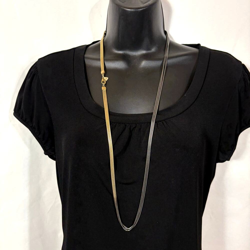 Silpada Cascading Colorblock Two-Toned Gold & Silver Tone Necklace 36" K&R - Picture 6 of 6